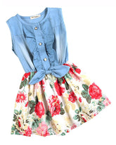 Rochita subtire de vara, Denim, bumbac